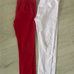 The Beaufort Bonnet Company Red and Light Pink Kids Leggings